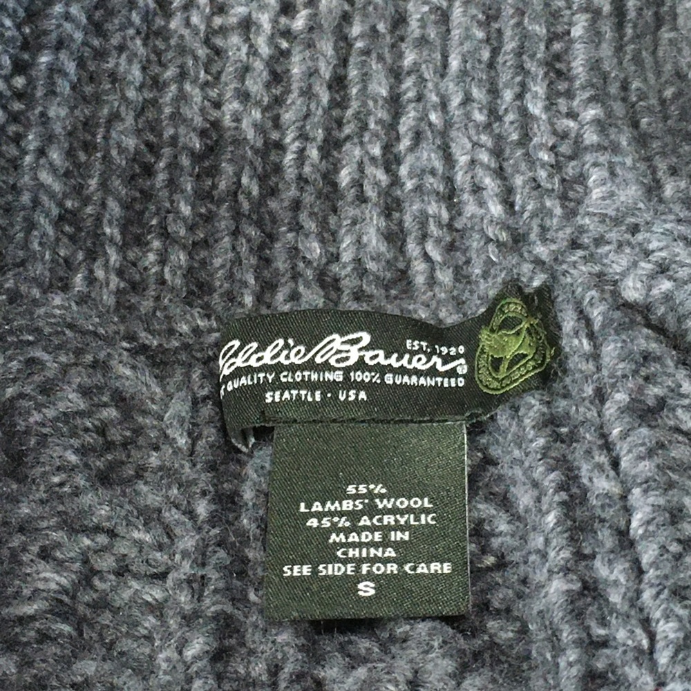 SALE!!! Eddie Bauer Gray Two-Button Cable Sweater Vest, Sz. Small - Picture 11 of 16